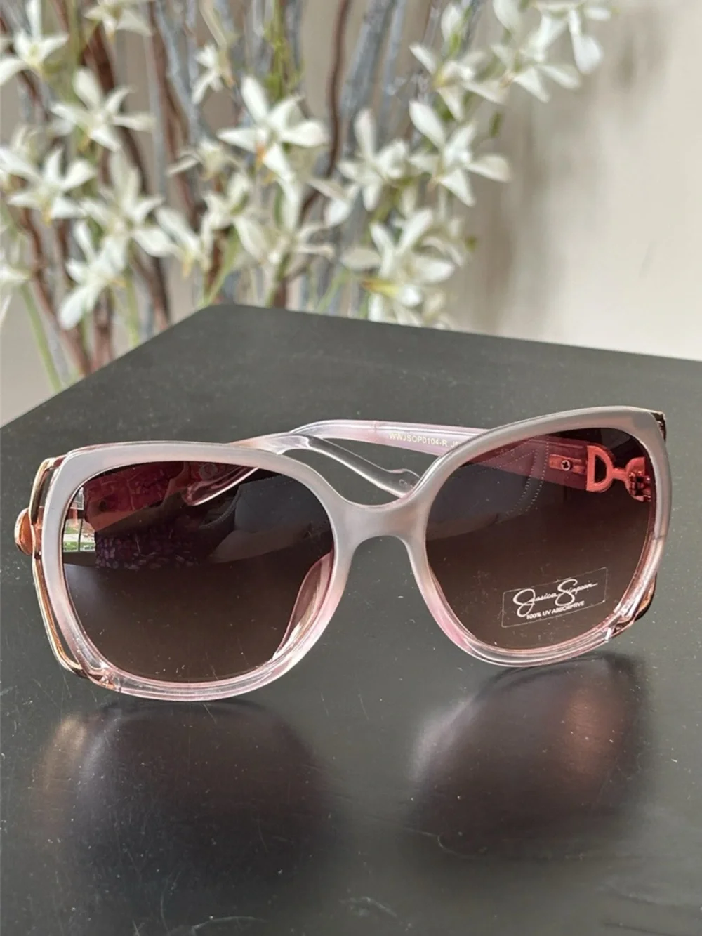 NWOT Jessica Simpson Glam Oversized Rose Fade Metal Vent Sunglasses J5686 RSF - Picture 2 of 13